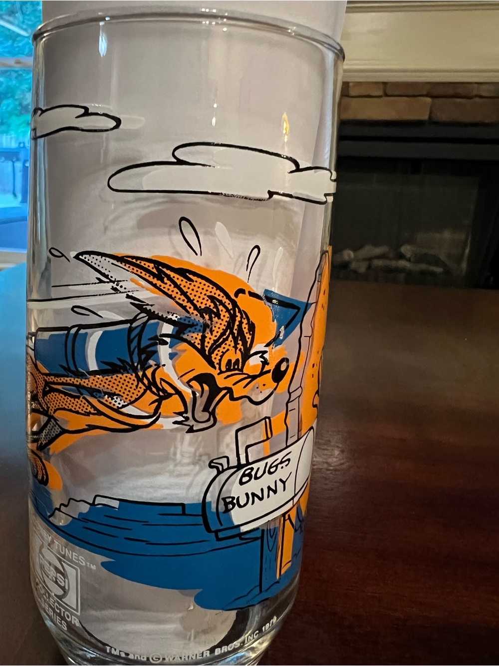 Rare Miss-Stamped Road Runner Retro Pepsi Cartoon Glass - 1979